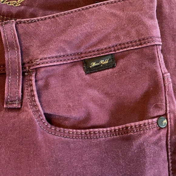 Mavi Gold Woman’s Alexa Mid Rise Skinny Burgundy Pants Size 25 - Picture 5 of 13